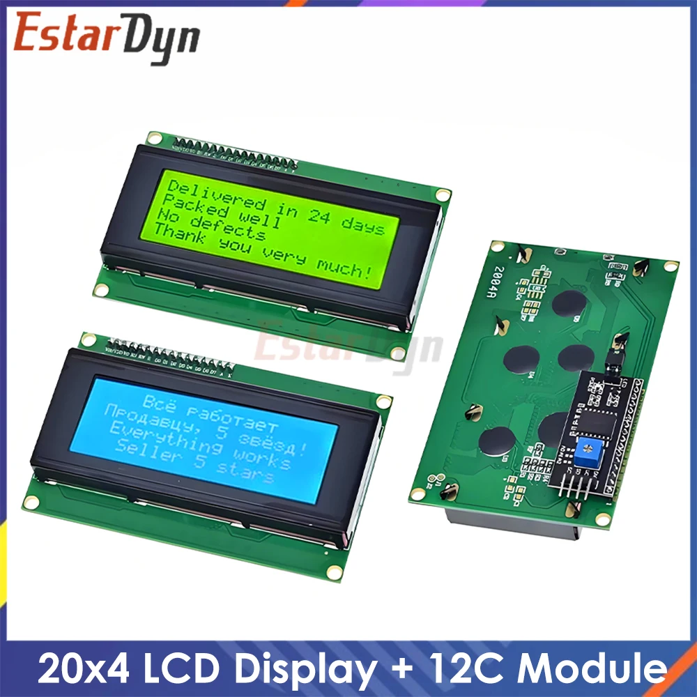 LCD2004 with I2C Serial Adapter Module 20x4 Character Blue/Green Display for UN0 R3 Mega 2560 Robot Smart Home Project