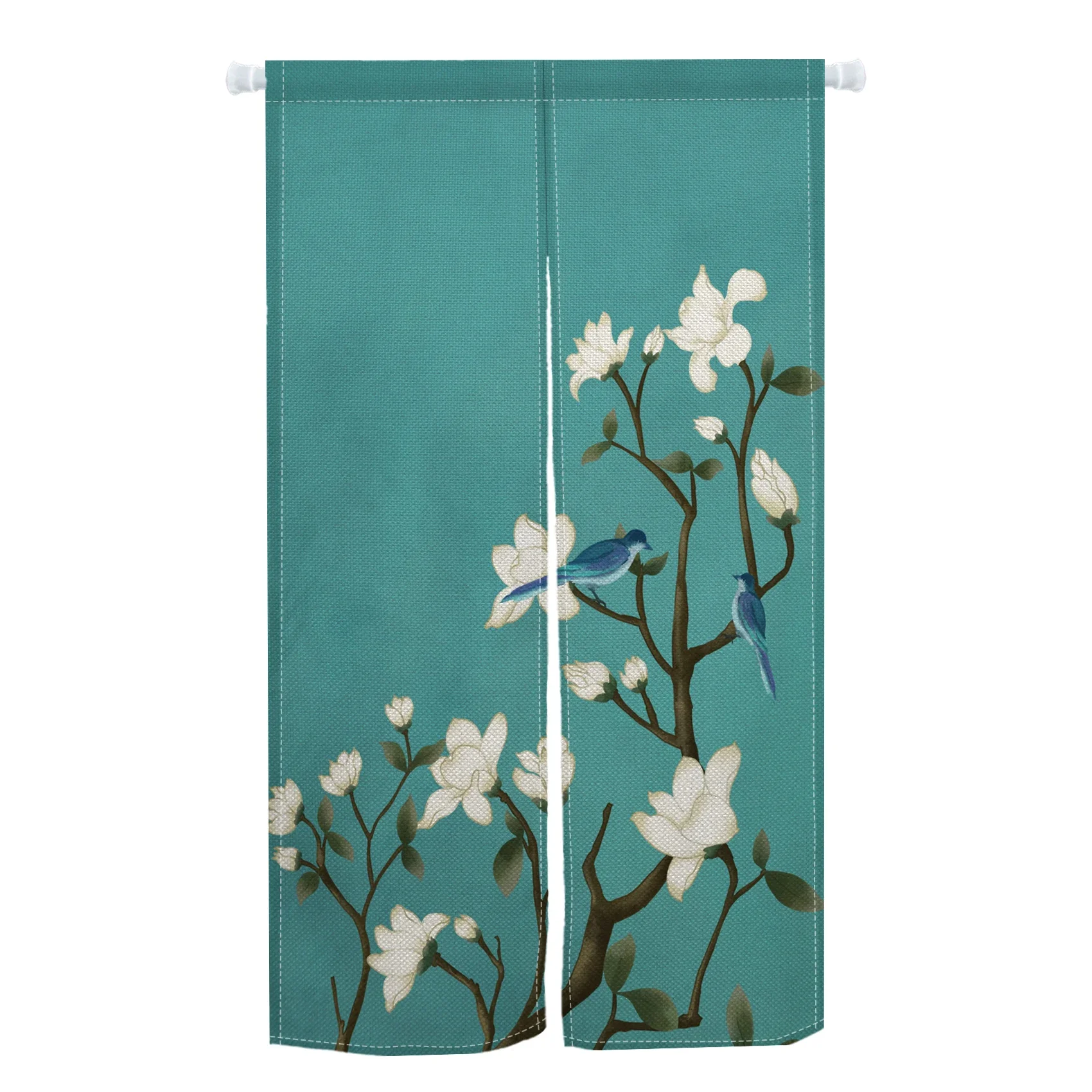 Cherry Blossom Door Curtain Japanese Style Printed Partition Kitchen Doorway Decor Drapes Entrance Noren Hanging Half Curtain