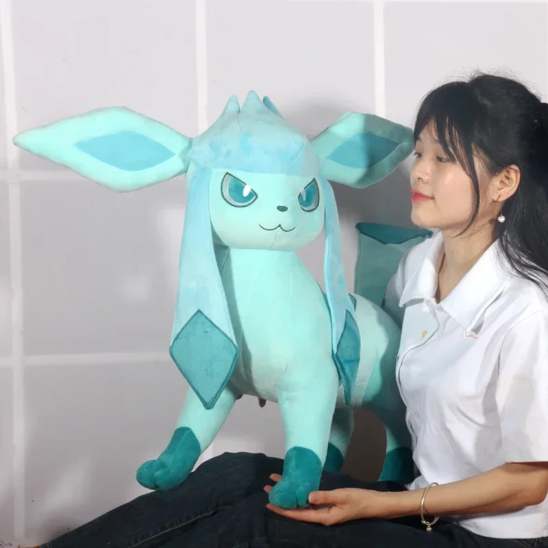 60cm Pokemon Large Glaceon High Quality Anime Plush Toy Doll Animal Stuffed Peluche Great Birthday Gift For Kids