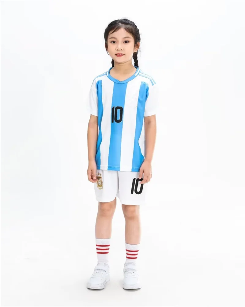 adult children\'s clothing set Football sport Uniforms boy girl Argentinian Fans Jersey Training wear games kits Leisure shirt