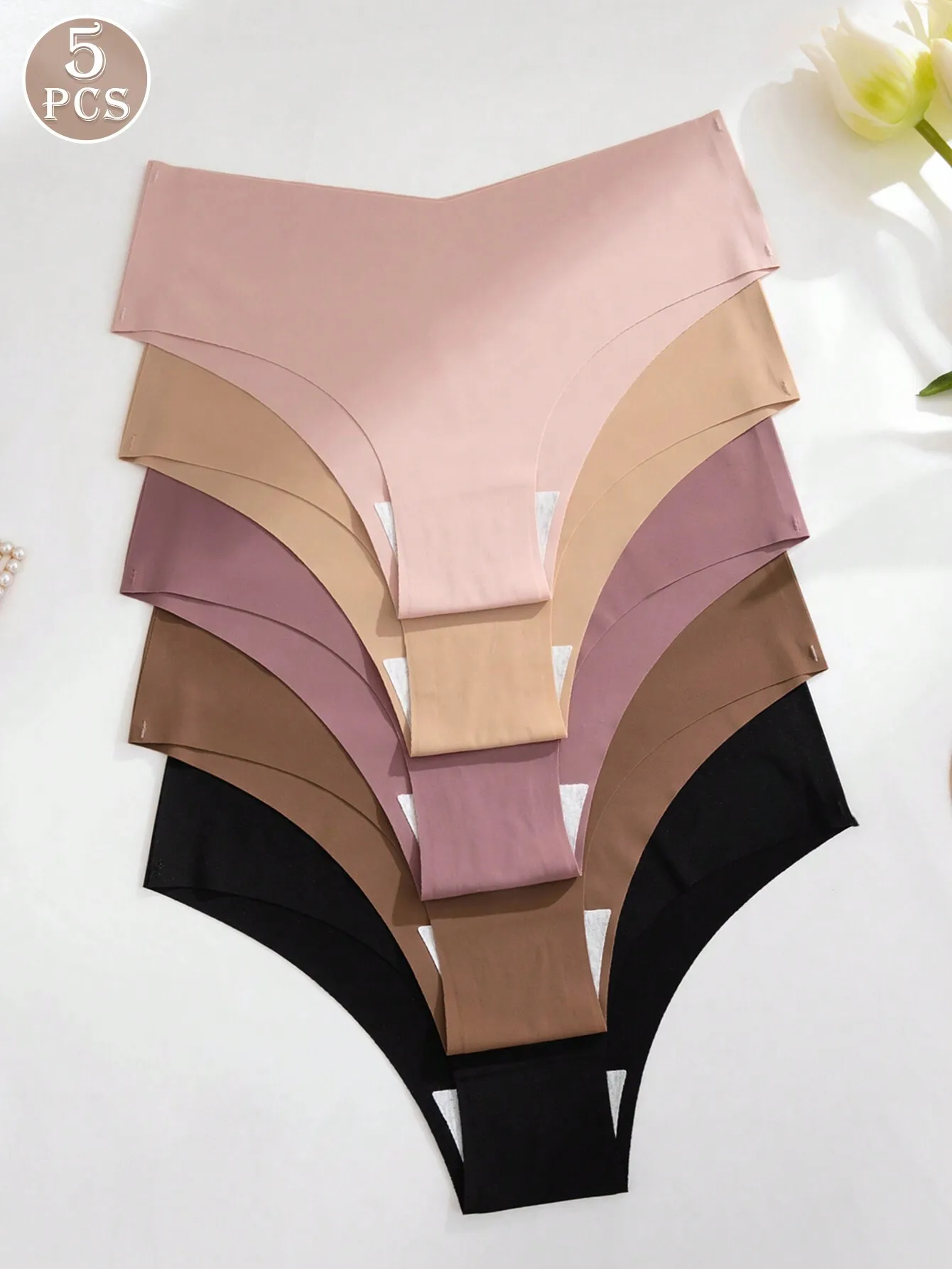 

5pcs/Pack Women Seamless Underwear,Comfortable Breathable Sexy Low-Rise Sport Panties