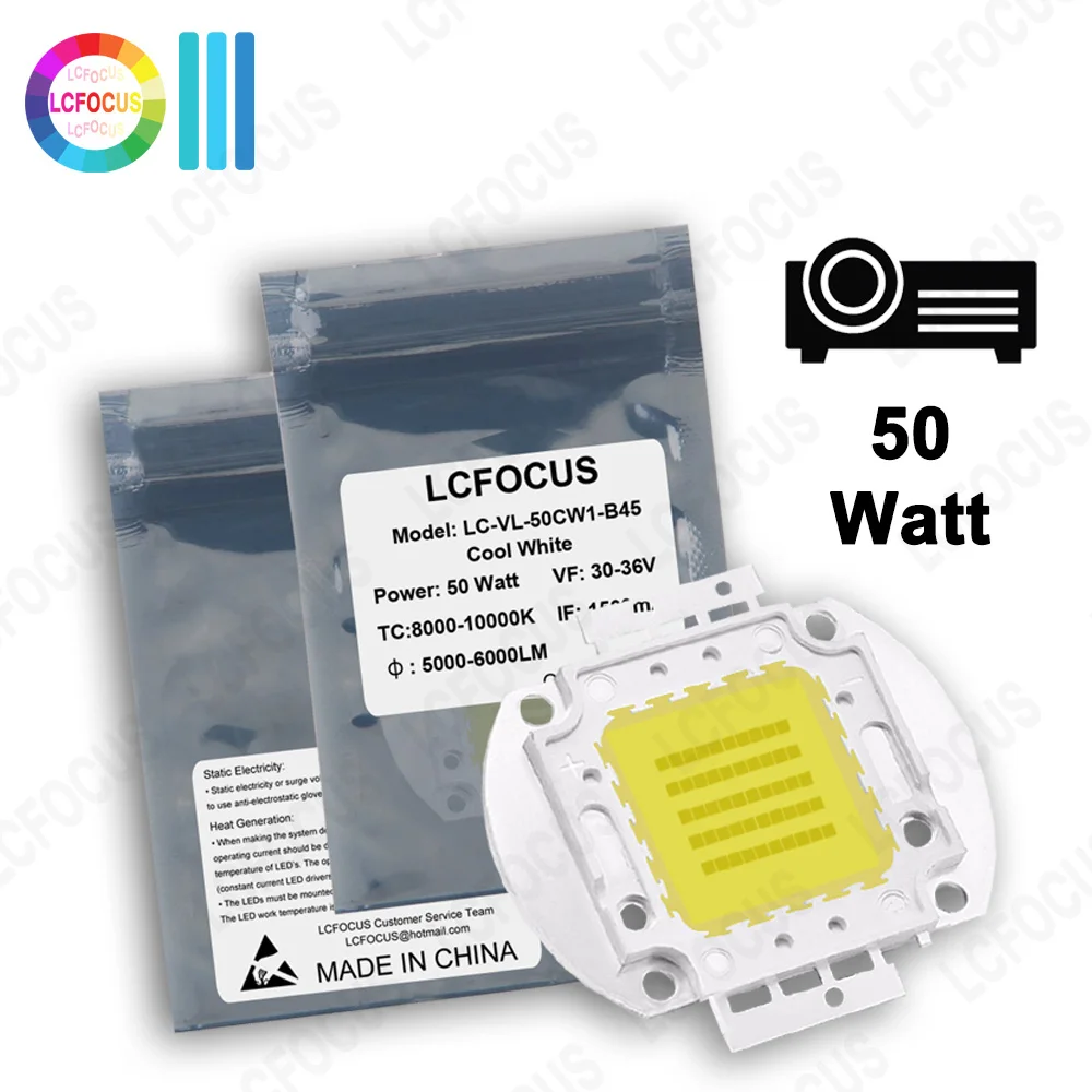 High Brightness COB LED Chip Integrate Lamp 50W 100W Cool White 8000-10000K SMD Diode For DIY 50 100 W Watt Projector