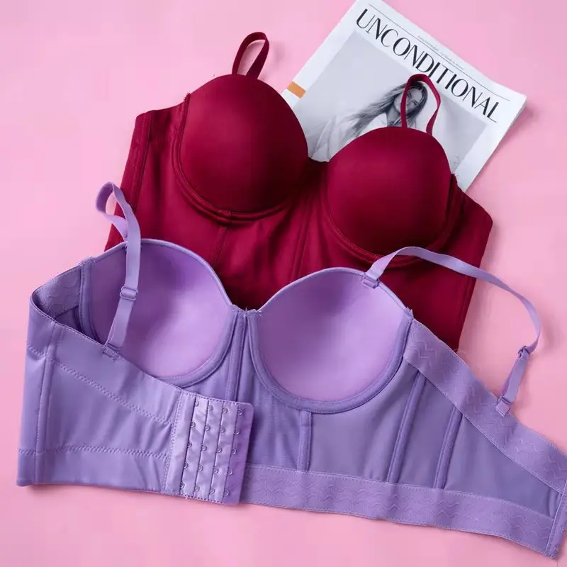 سترة بحمالات جديدة لعام 2025 مع وسادة صدر مع حلقة فولاذية داخل الصدر ملفوفة على شكل أنبوب علوي ملابس داخلية بكتف كلمة واحدة ملابس داخلية #2