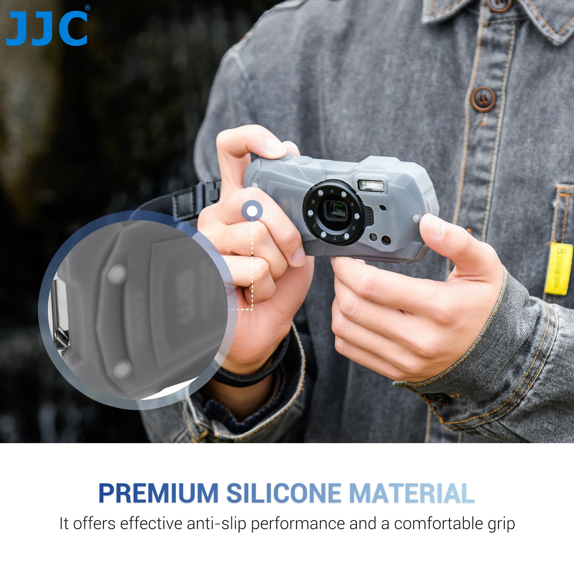 Силиконовая куртка JJC Pentax WG-90 для силиконового чехла Ricoh WG-80, обеспечивающая дополнительную защиту и ручку