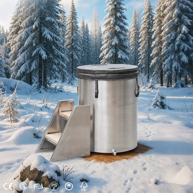 

Vertical Cold Plug Stainless Steel Double Stainless Steel Bucket Ice Bucket 3 Size No Chiller Cold Plug For Sale