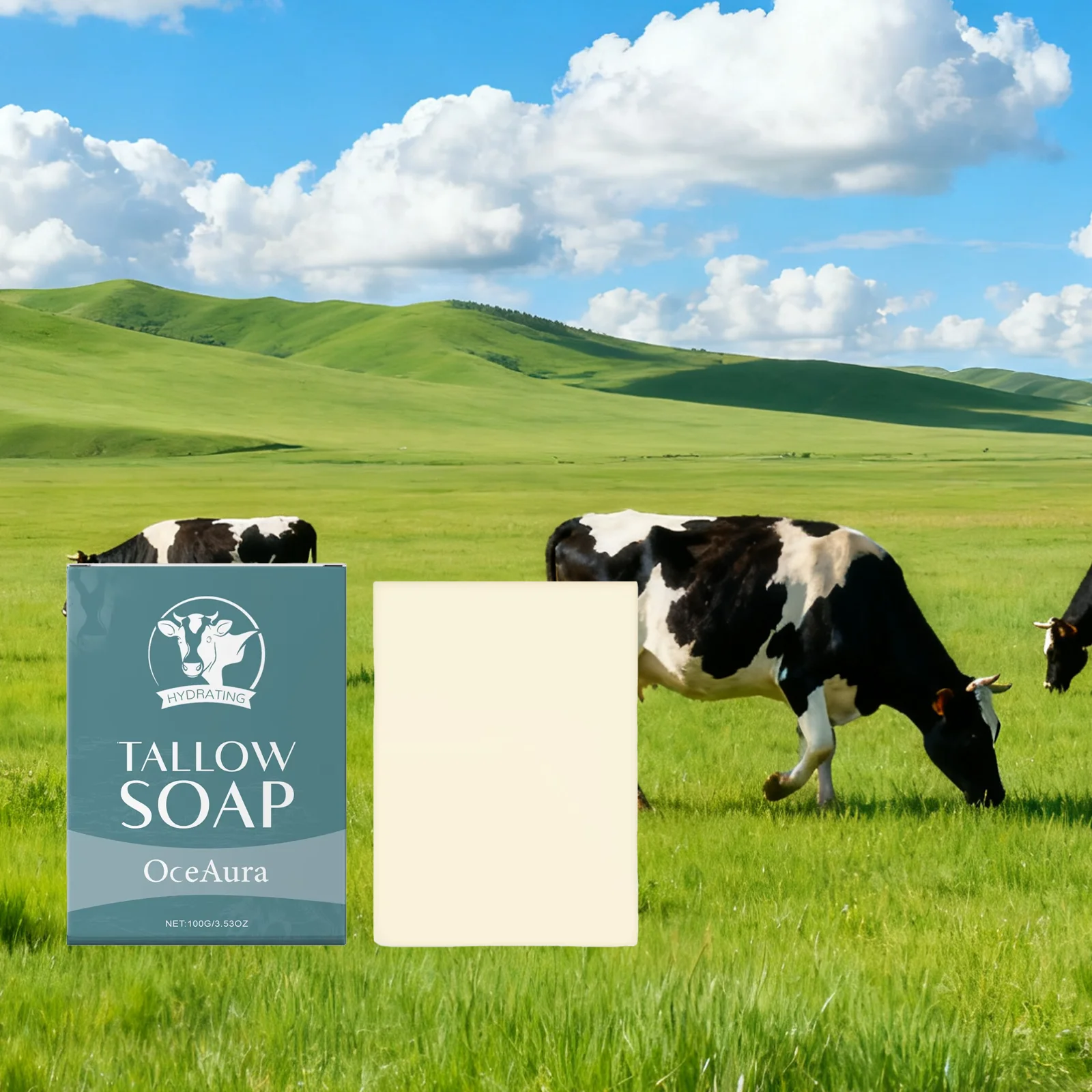 

Масло-мыло OceAura с травой 100 г - глубоко очищающее, долговечное, увлажняющее, свежий аромат