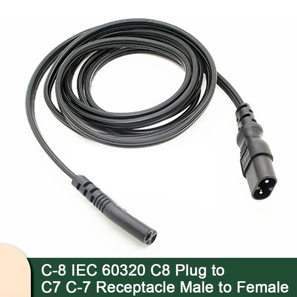 C-8 iec 1,8 c8 stecker an c7 C-7 buchse männlich zu weiblich verlängerung netzteil haupt adapter kabel 6ft m