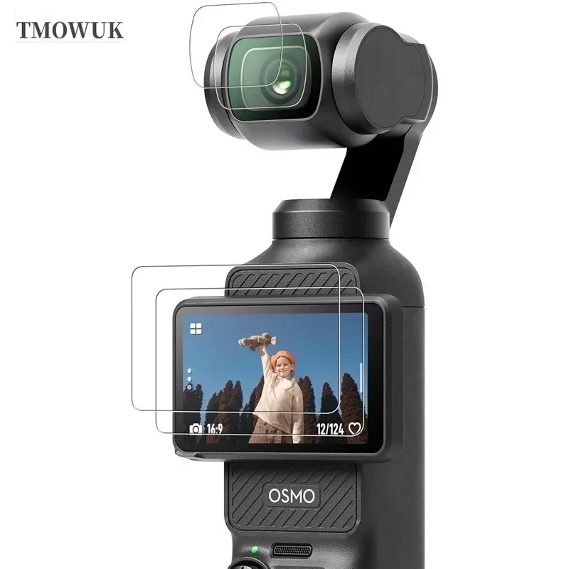 For DJI Pocket 1 2 Osmo Pocket 3 Action 2 4 Pro - Full - Protection Tempered Glass Screen Protector And Lens Guard