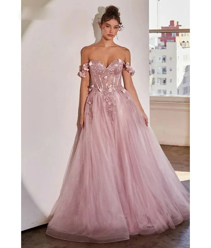 

Вечернее платье Lzhk на заказ: изящное, из тюля, А-силуэт, с пайетками и 3D-цветами, высококачественное, без рукавов, с вырезом «сердечко», для вечеринок