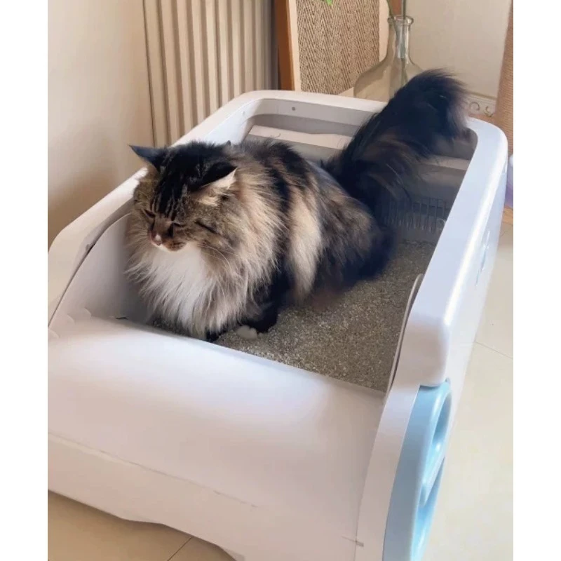 Automatic Smart Cat Litter Box, Self‑Cleaning Kitty Sand Tray for Household Pet Cat Waste Management