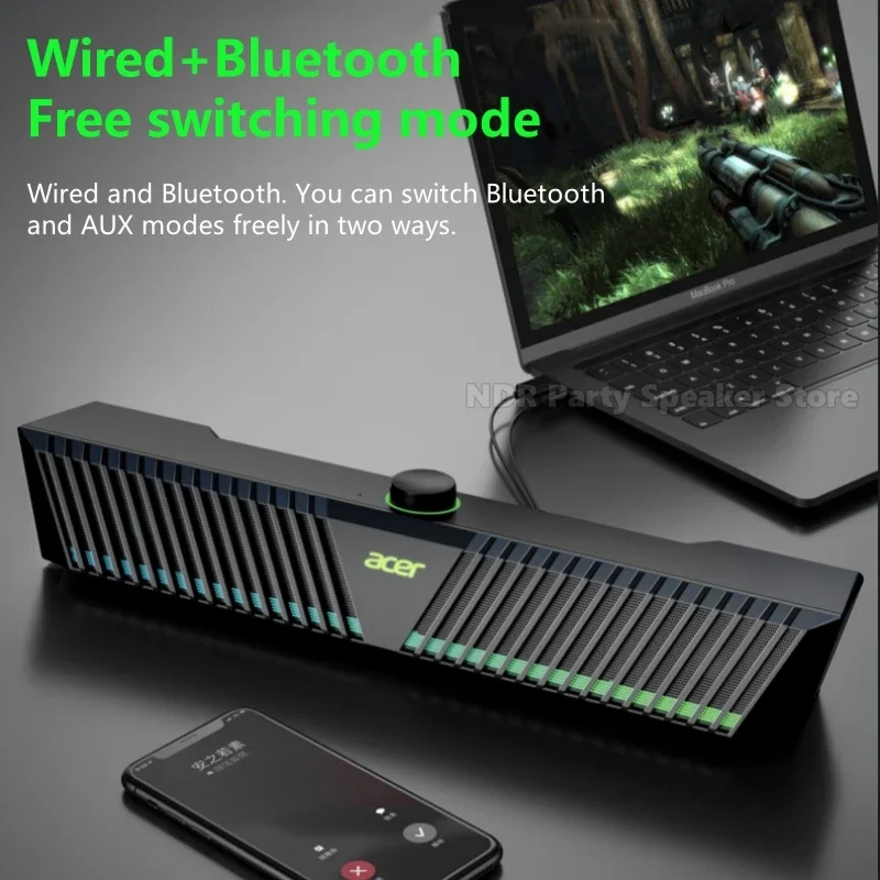 2.0 Аудио Киберспортивные игровые колонки 3D Стерео объемный RGB окружающий свет Встроенные Hi-Fi Bluetooth звуковые панели Настольный компьютер Аудио
