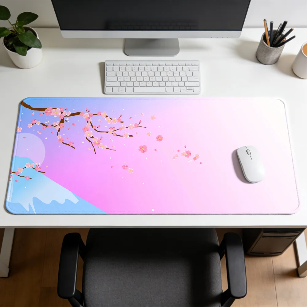 

Коврик для мыши Cherry Blossom Moon Night, резиновый нескользящий игровой коврик для мыши, механическая клавиатура, компьютерный коврик для стола, офисные игровые аксессуары