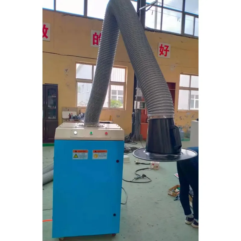 New Dual Arm High Efficiency Low Noise Welding Fume Extractor Portable Smoke Purifier for Industrial Welding Workshop