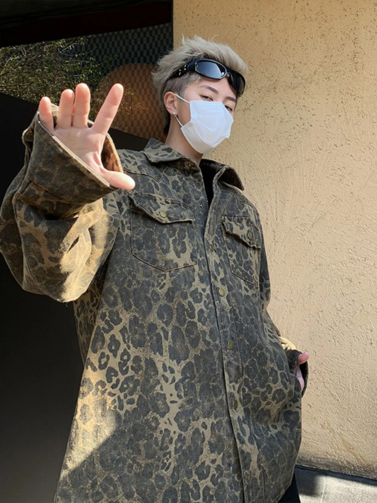 

Винтажная американская джинсовая куртка с леопардовым принтом для мужчин, весенне-осенняя, модная, в стиле Haome Baroque, парная верхняя одежда