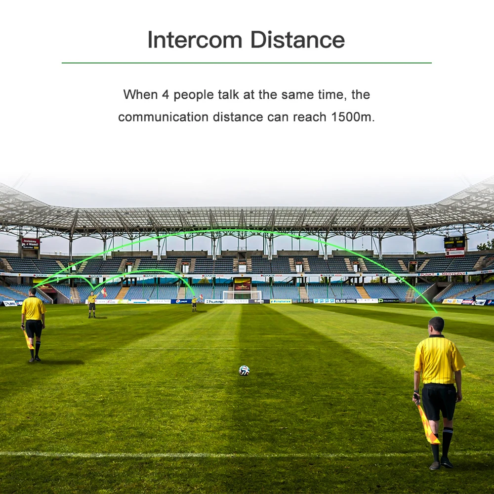 2024 EJEAS FBIM Referee Intercom Headset Football Match 1200M Full Duplex BT Motorcycle Soccer Moto Interphone Wireless