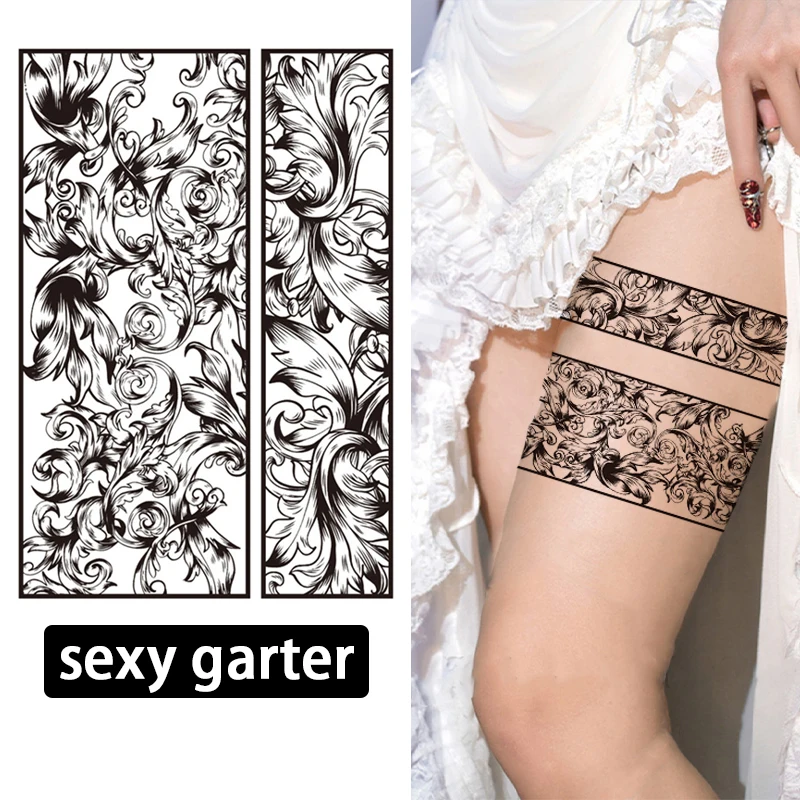 

Реалистичные временные татуировки-наклейки с цветами и бабочками для сексуальных ног, водонепроницаемые и устойчивые к поту, одноразовые.