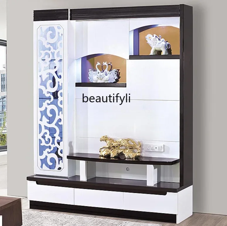 D06 النمط الأوروبي تصميم الضوء الساطع وظيفة عرض التخزين مجموعة خزانة التلفزيون بشكل عام