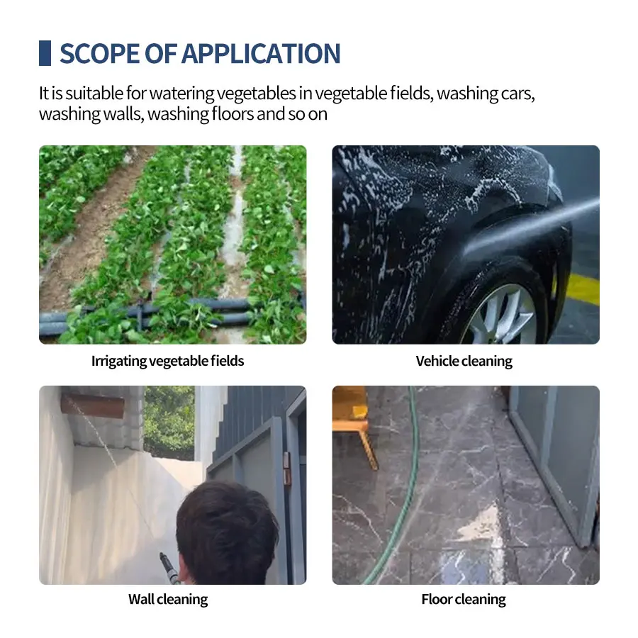 قابل للتعديل ارتفاع ضغط رذاذ فوهة مدفع المياه الرش موصل خرطوم الرش لتنظيف غسالة حديقة سقي