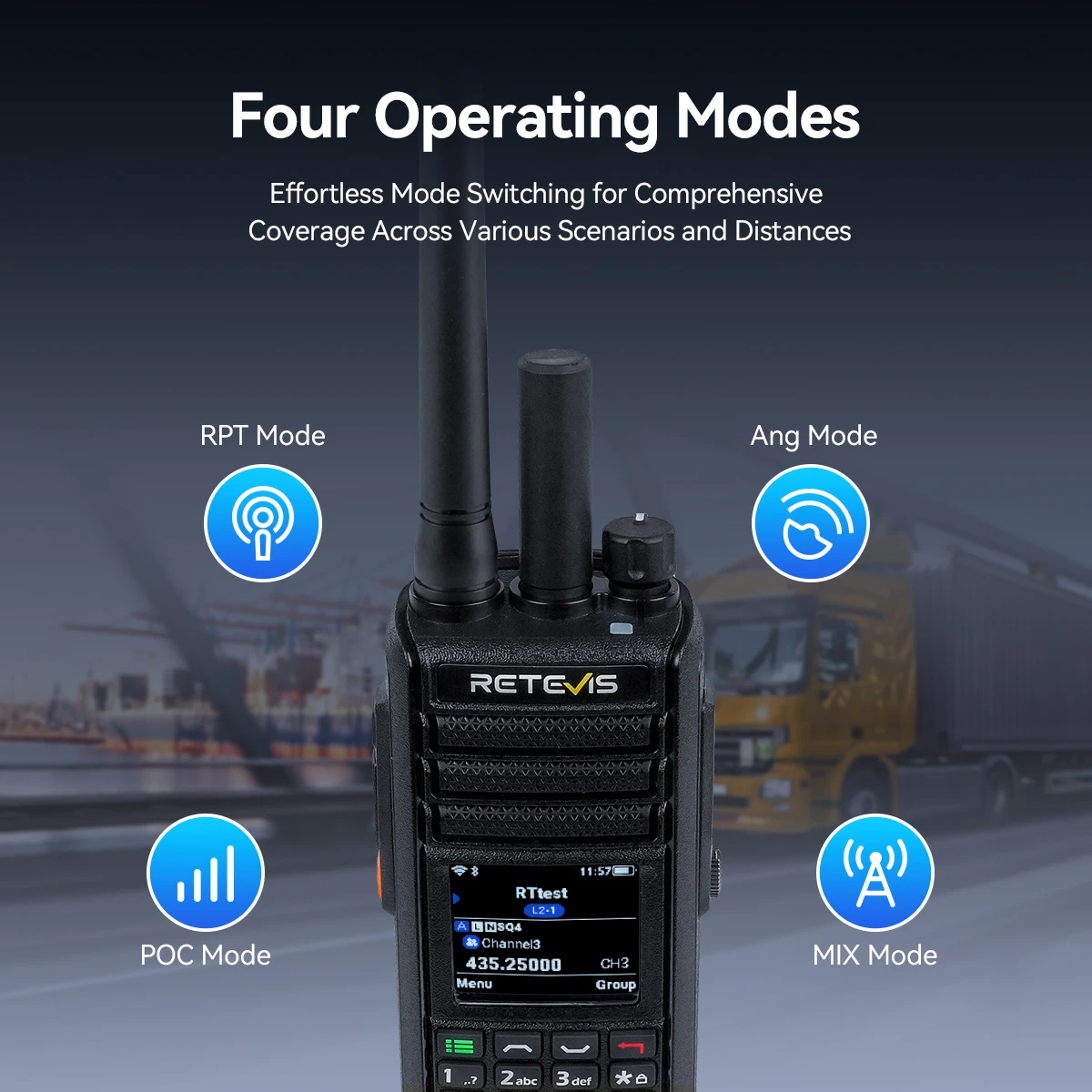 Retevis MateTalk L2 Global 4G Network POC Radio Dual SIM UHF VHF Radio Dual Mode Walkie Talkie Support Bluetooth Radio for Zello