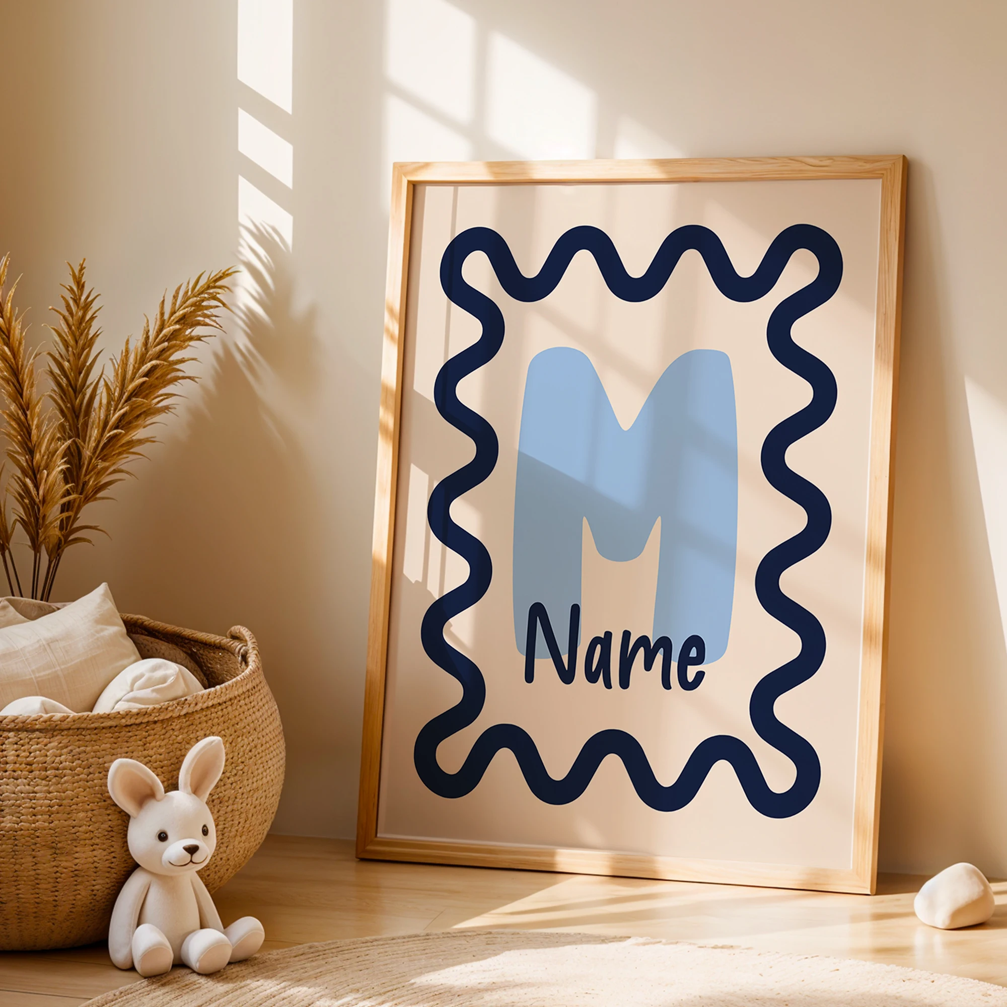 パーソナライズされたカスタム名漫画子供ストライプボーダーウォ - Home Decor Wall Pictures のレビューと価格