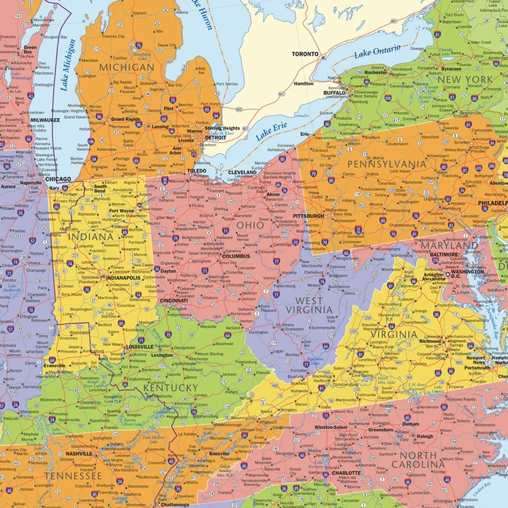 Mapa United State dekoracyjny wiszący obraz drukuj włóknina płótno malarstwo dekoracja wnętrz szkolne materiały dydaktyczne 100*70cm