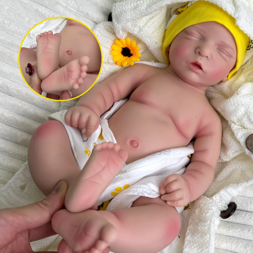 

18 "Реалистичная силиконовая кукла реборн для девочек с закрытыми глазами, мягкий силиконовый корпус Reborn для новорожденных, силиконовый реборн для сна для малышей