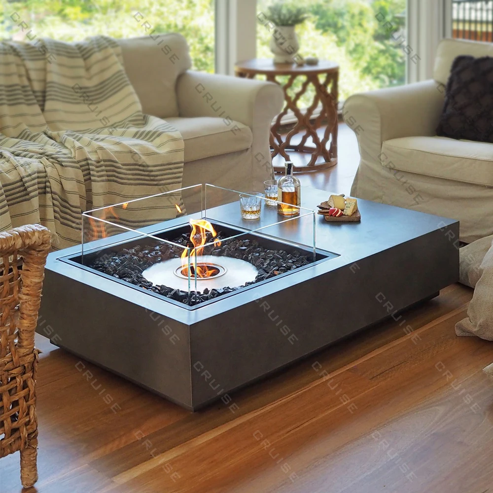 

CRUISE Эффективное горение, дерево/газ/распыление/электронный/алкогольный квадратный металлический открытый 1450-870-345 мм отдельно стоящий костра