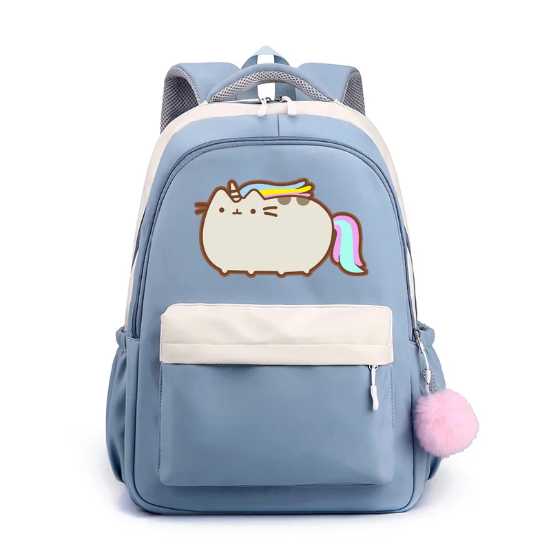 Cute Cartoon Cat Pattern Backpack Girls Boys Cartoon Cat Harajuku Schoolbag Large Capacity Zipper Backpack Laptop Bag Backpacks