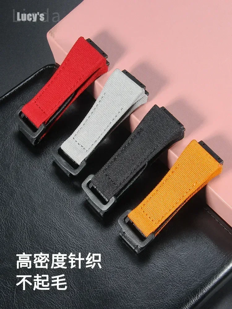 Nylon Canvas Watch Band for Richard Mille Rm 50 53 Series Geya Velcro Convenient Watch Strap Accessories 25mm Wristband