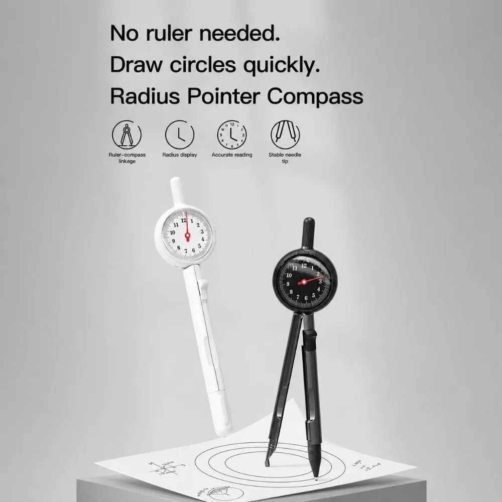 Push-Button Control Digital Display Compass ABS Integrated Ruler High-Precision Pointer Radius Pointer Compass