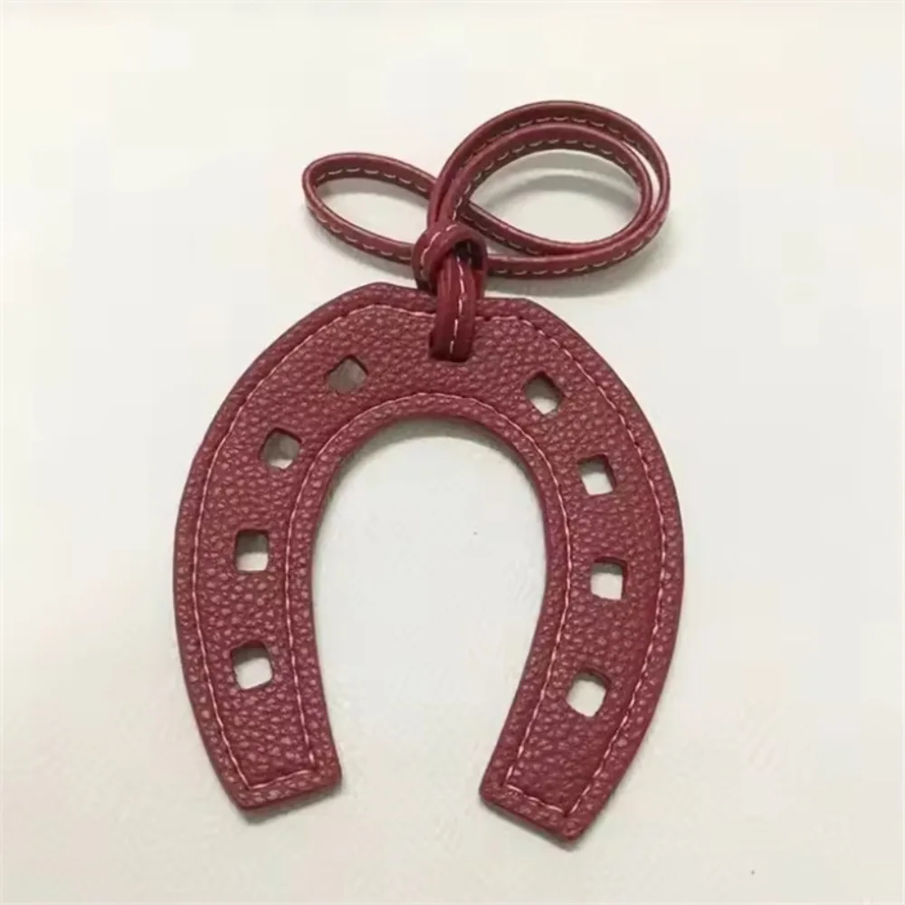 10 Colors Women And Girls PU Leather Horse Hoof Horseshoe Keychain Handbag Holder Charm Bag Purse Accessories for handbags