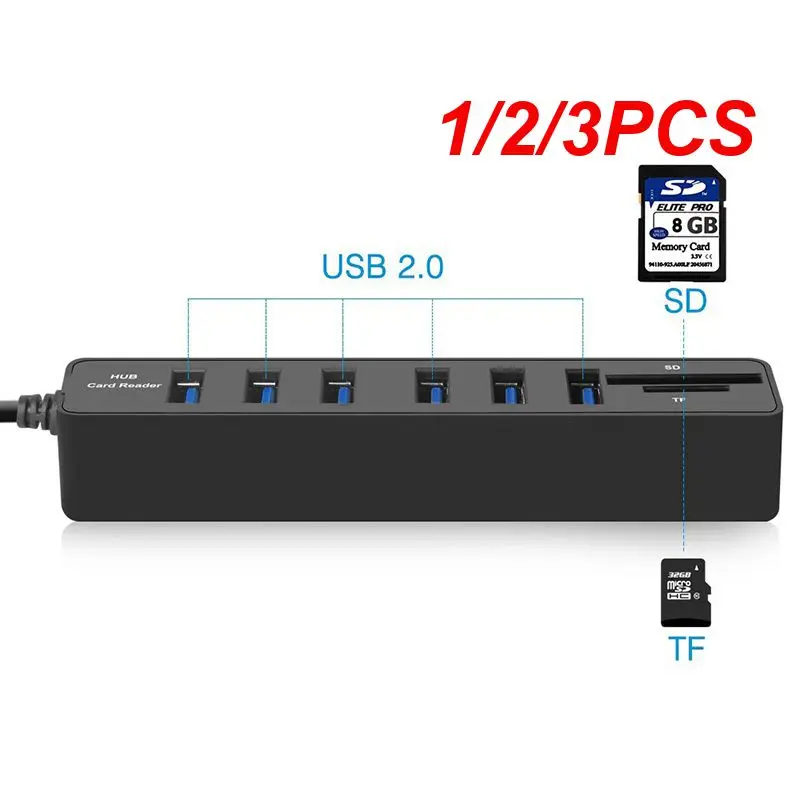 Lector de tarjetas de 1/2/3 piezas, eficiente y práctico, alta velocidad, multifuncional, Compatible con múltiples sistemas operativos Hub