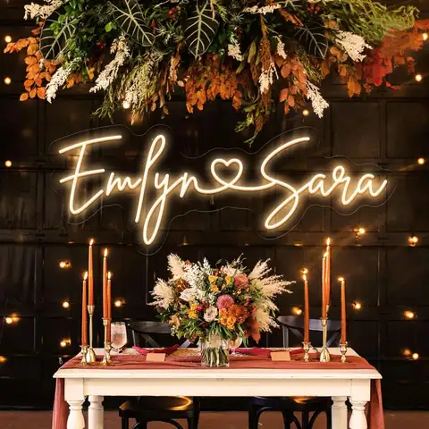 결혼식 맞춤 네온 사인 커플 이름 로맨틱 문자 사인, 결혼 LED 벽 조명, 침실 방 장식, 멋진 선물 결혼식 맞춤 네온 사인 커플 이름 로맨틱 문자 사인, 결혼 LED 벽 조명, 침실 방 장식, 멋진 선물