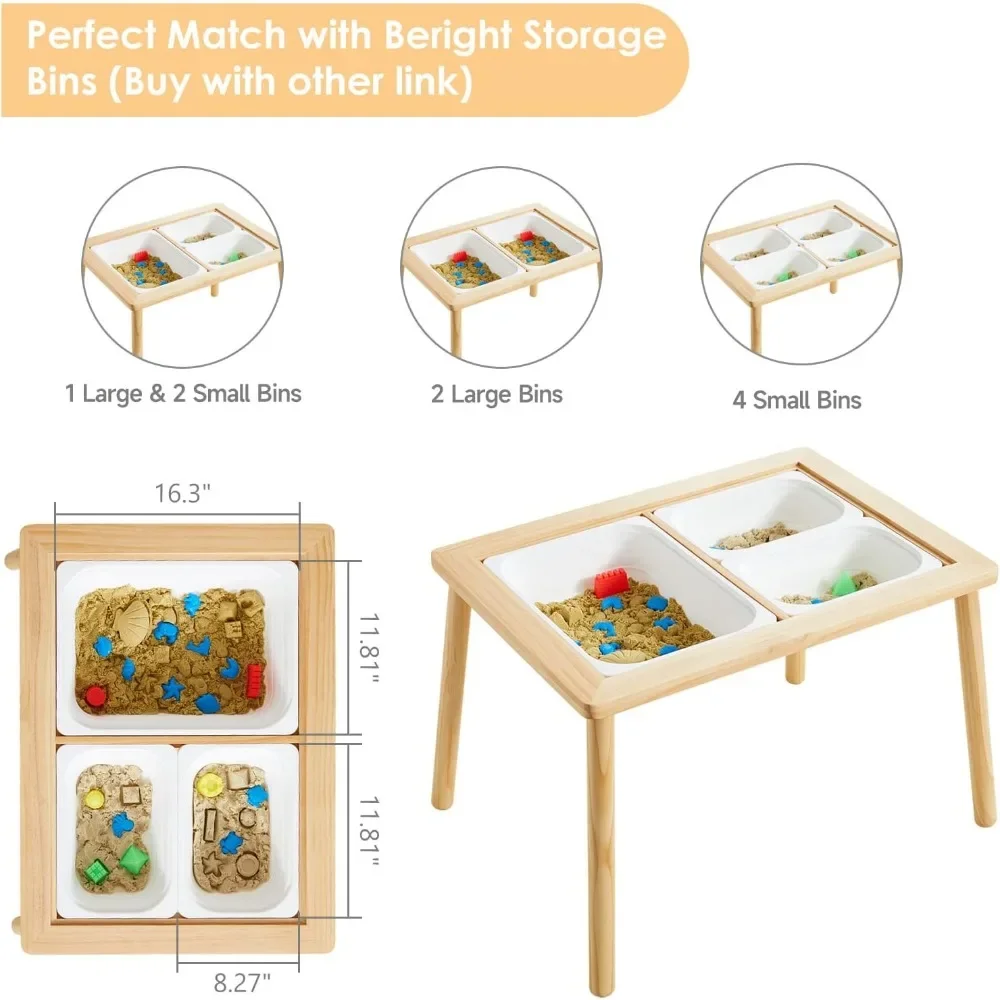 Tavolo per bambini Beright, tavolo da gioco con sabbia tavolo sensoriale per interni, non con contenitore per bambini, scelta perfetta per natale