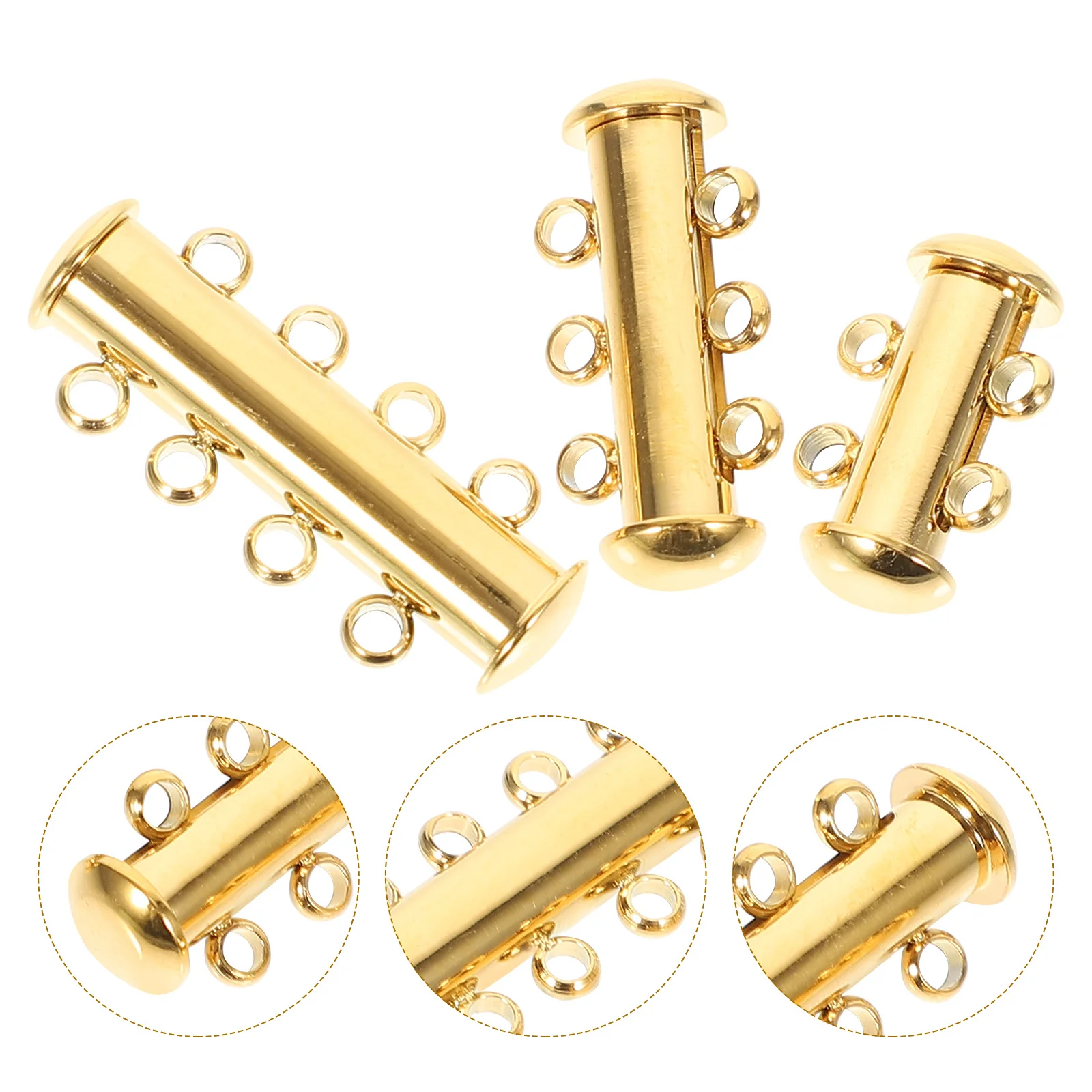 

3pcs Stainless Steel Necklace Clasp Connector DIY Jewelry Accessories Bracelet Buckle Layering Clasps Metal Pearl Bracelet