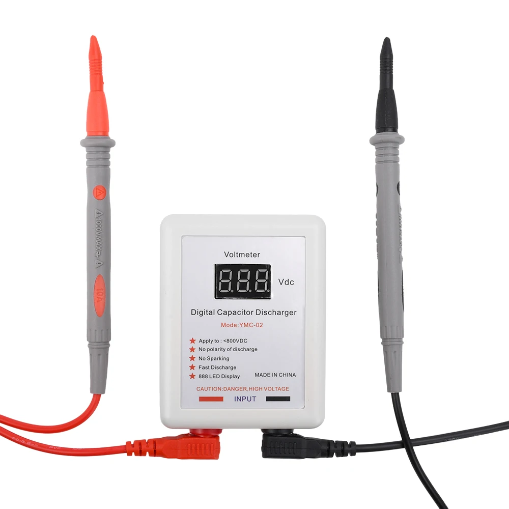 

800V Sparkpen Battery Capacitor Discharge Pen Discharger Protection Electrician Quick Discharge Voltage Tester Tool with Voltmet