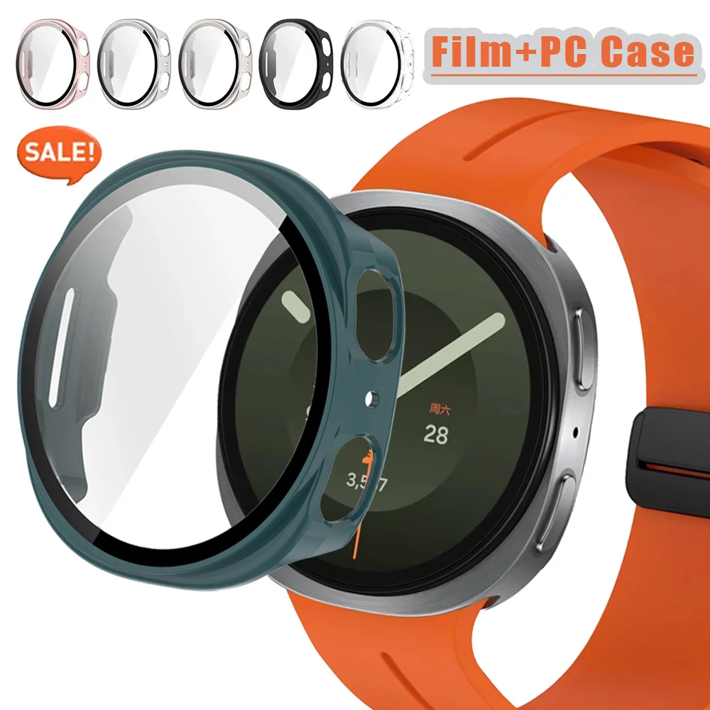 Tempered Glass Film+PC Case For Samsung Galaxy Watch 9 8 40mm 44mm 8 Classic 46mm Watch Ultra 2-1 47mm Shockproof Protector Case