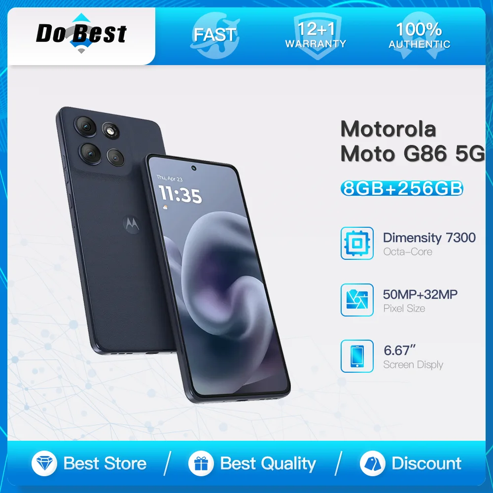 Motorola Moto G86 5G Mobile Phone 6.67" P-oled 120hz Display Dimensity 7300
