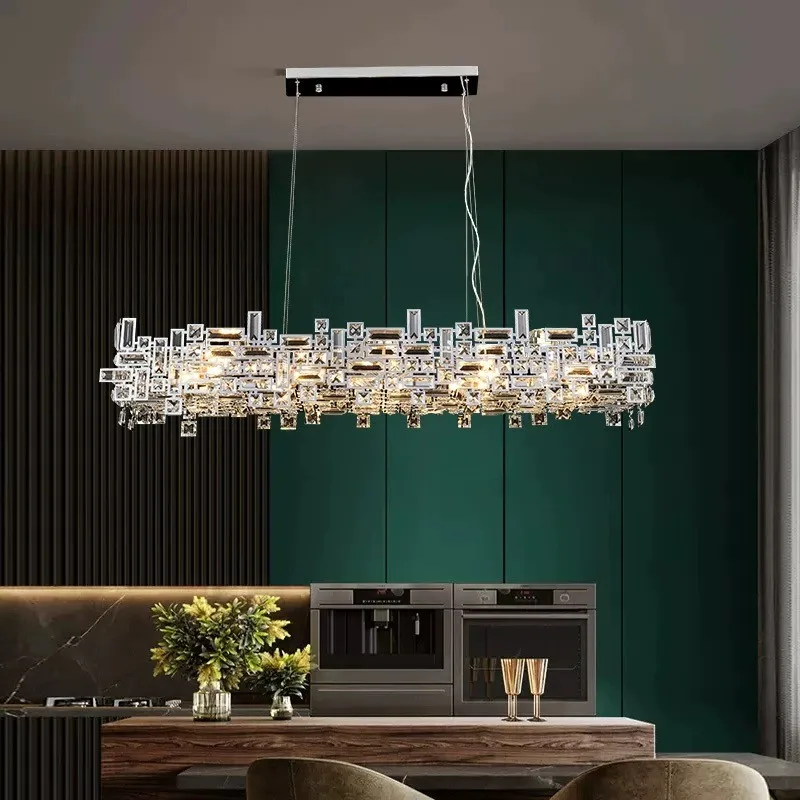 New Italian Restaurant LED Luxury Crystal chandelier Modern living room Designer chandelier Kitchen Hanging lighting fixtures