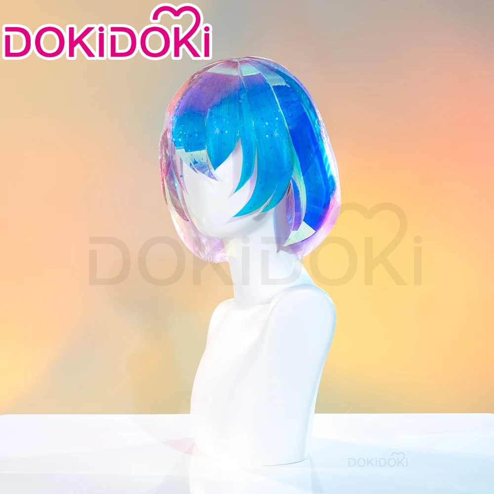 IN STOCK Diamond Wig Anime Land of the Lustrous DokiDoki Women 32cm Short Rainbow Gradient Heat Resistant Hair Free Wig Cap