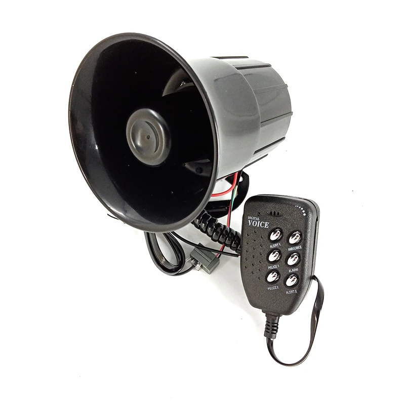 12V 50W 120dB 6 Sound Car Warning Alarm Loud Speaker Siren Air Horn Loudspeaker Car Truck Van