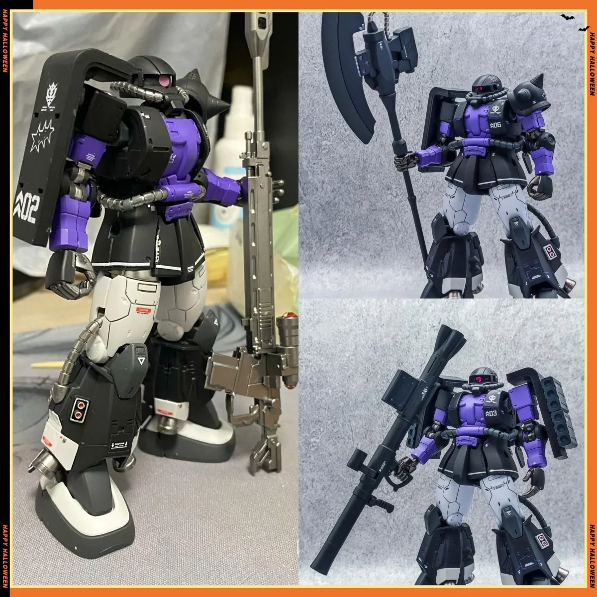 

Gaogao Zaku Ms-06R-1A Assembly Model Action Model Kit Hg 1/144 005 003 Zaku Ii High Sniper Rifle Axe Cannon Mobility Type Robot