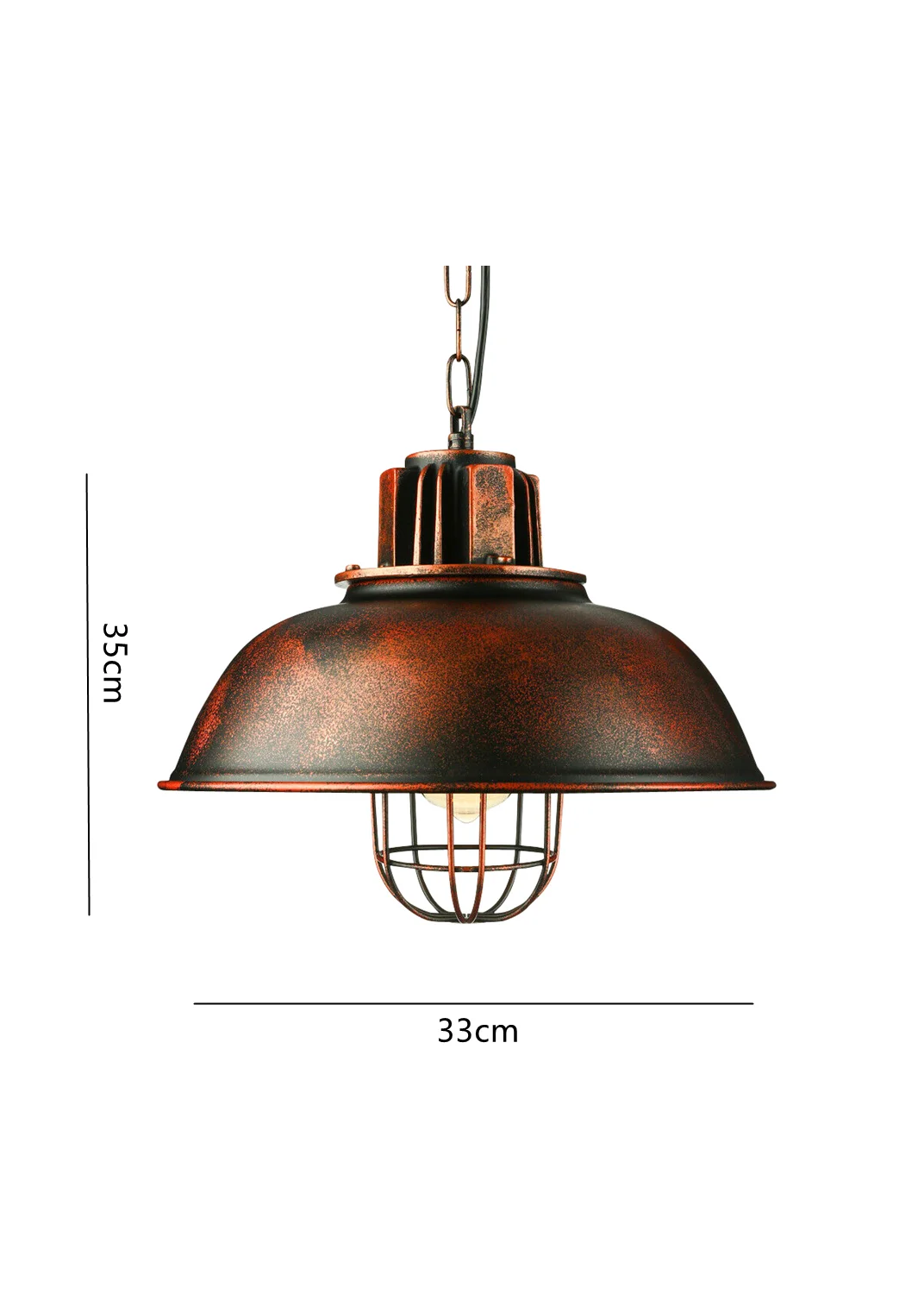 Indusrial Pendant Light Loft Style Rustic Copper Dome Vintage Suspended Hanging Lamps For Kitchen Bars Farmhouse Light Fixtures