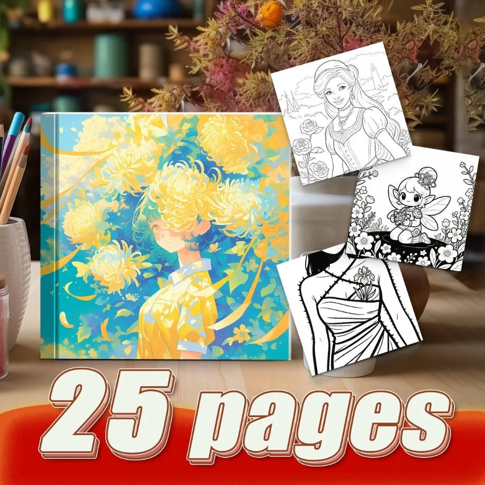 Flower Fairy With Cartoon Skeleton Art Coloring Book Thickened High Quality Paper For Color Awareness Cultivation