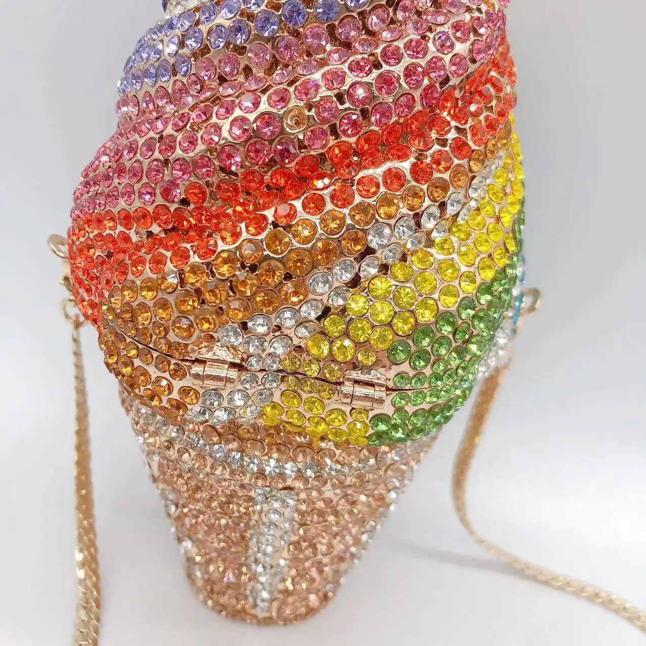 Luksusowe diamenty lody torba wieczorowa kryształowe torebki Rainbow Rhinestone torba na ramię Crossbody designerskie torby ślubne sprzęgło