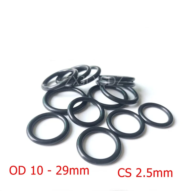 

100 PCS NBR rubber O ring O-ring Oring Seal Rubber Gasket CS 2.5mm x OD 10 11 12 13 14 16 17 18 18.5 20 21 22 23 26 27 28 29mm