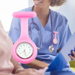 Reloj de cuarzo de silicona suave de bolsillo para mujer, reloj de enfermera, broche Fob para médico de Hospital, Mini reloj colgante, esfera redonda, Clip colgante