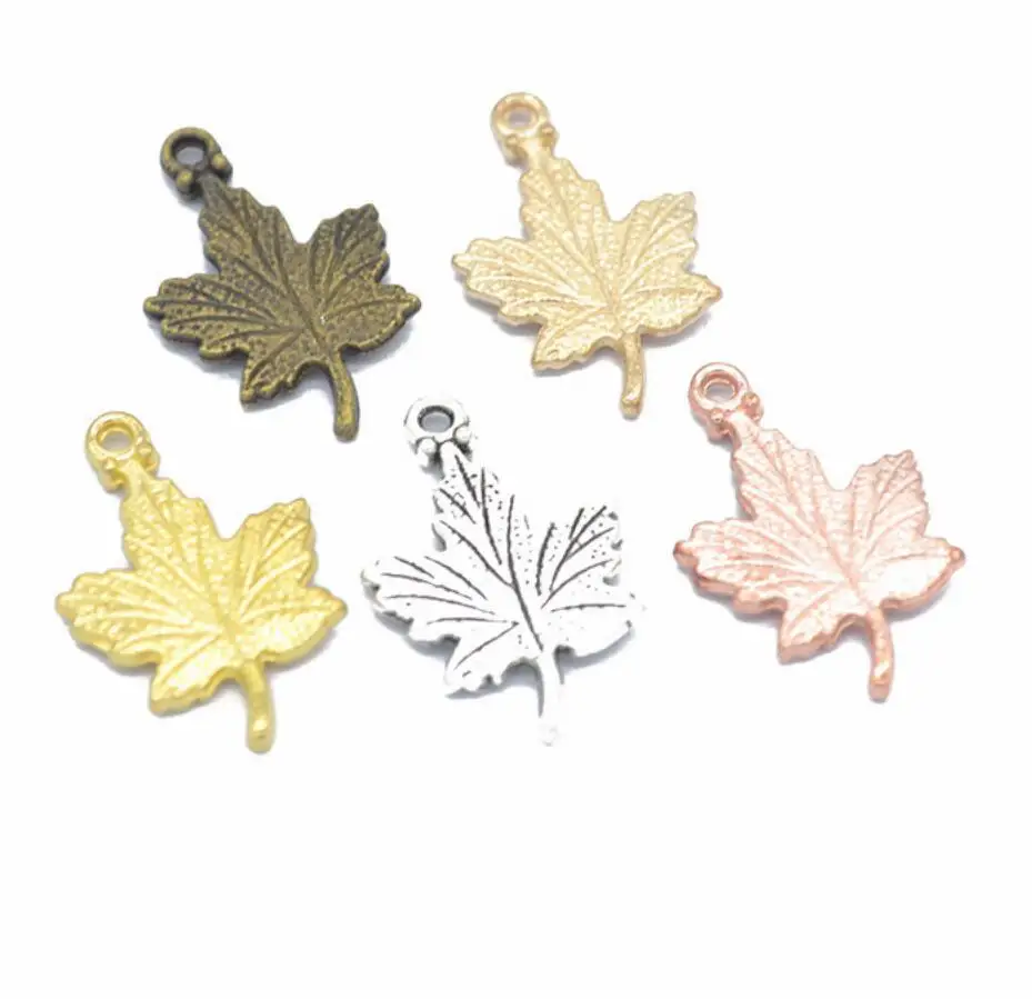 90pcs Charms Canada Maple Leaf 23*15mm Tibetan Silver Color Pendants Antique Jewelry Making DIY Handmade Craft F0099