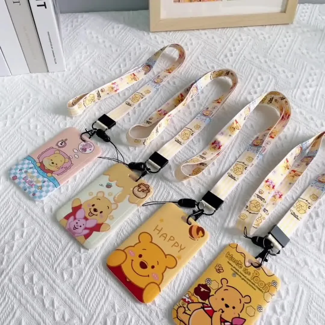 Disney Winnie the Poop Cartoon Lanyard for Keys Keychain Badge Holder ID  Subway Card Pass Hang Rope Lariat Phone Charm Gift