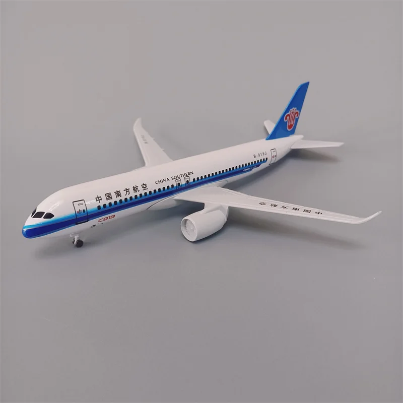 19cm Air China Southern COMAC C919 Airlines Aircraft Diecast Airplane Model Plane Aircraft with Wheels Landing Gears Aeroplane